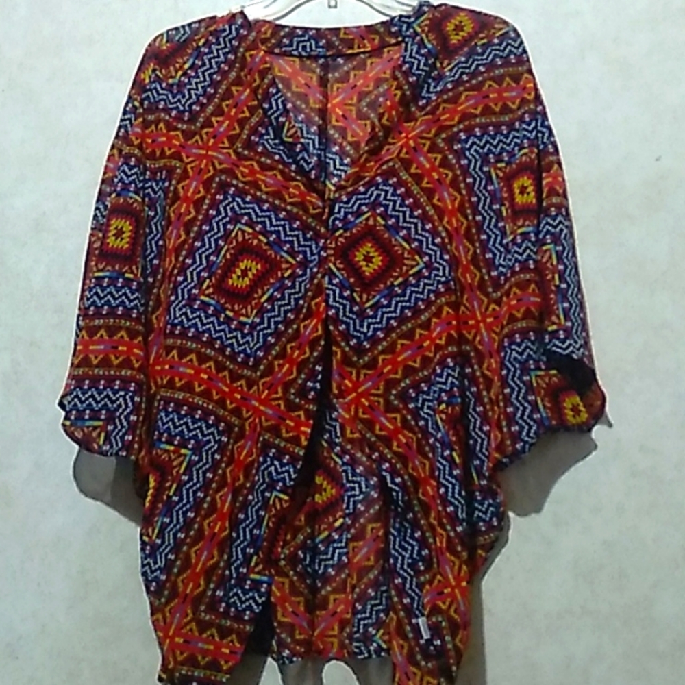 ARIZONA JEANS southwesten polyester poncho size small